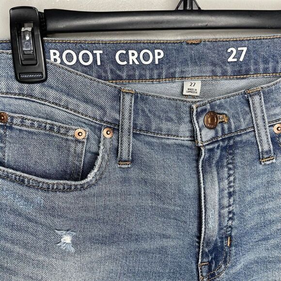 J CREW Womens 9" Demi-Boot Crop Jeans NEW Distressed Stretch BA622 Sz 27 - Picture 5 of 13